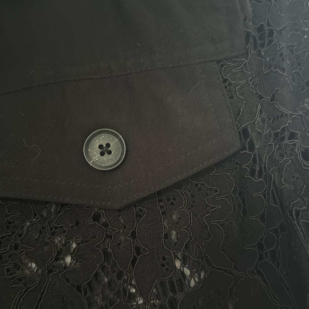 Beautiful black floral sheer jacket button up - Picture 3 of 15